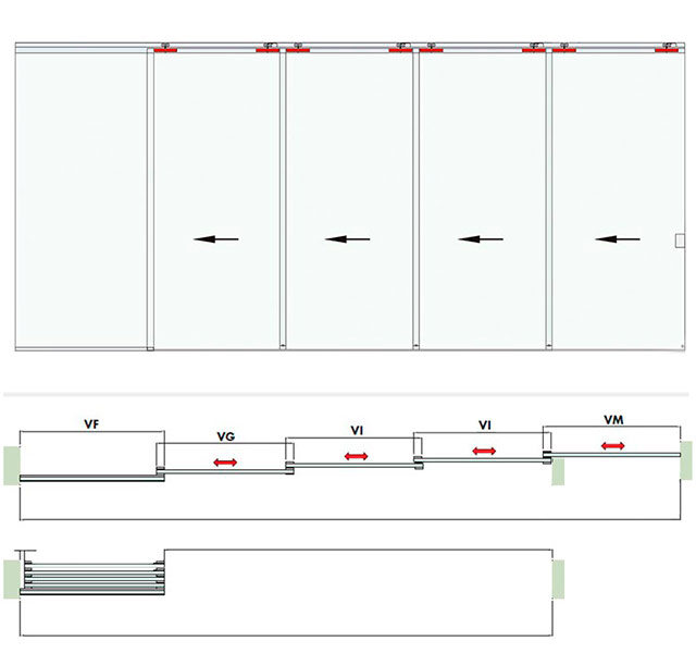 4 Sliding Panels + 1 Fixed Panels2